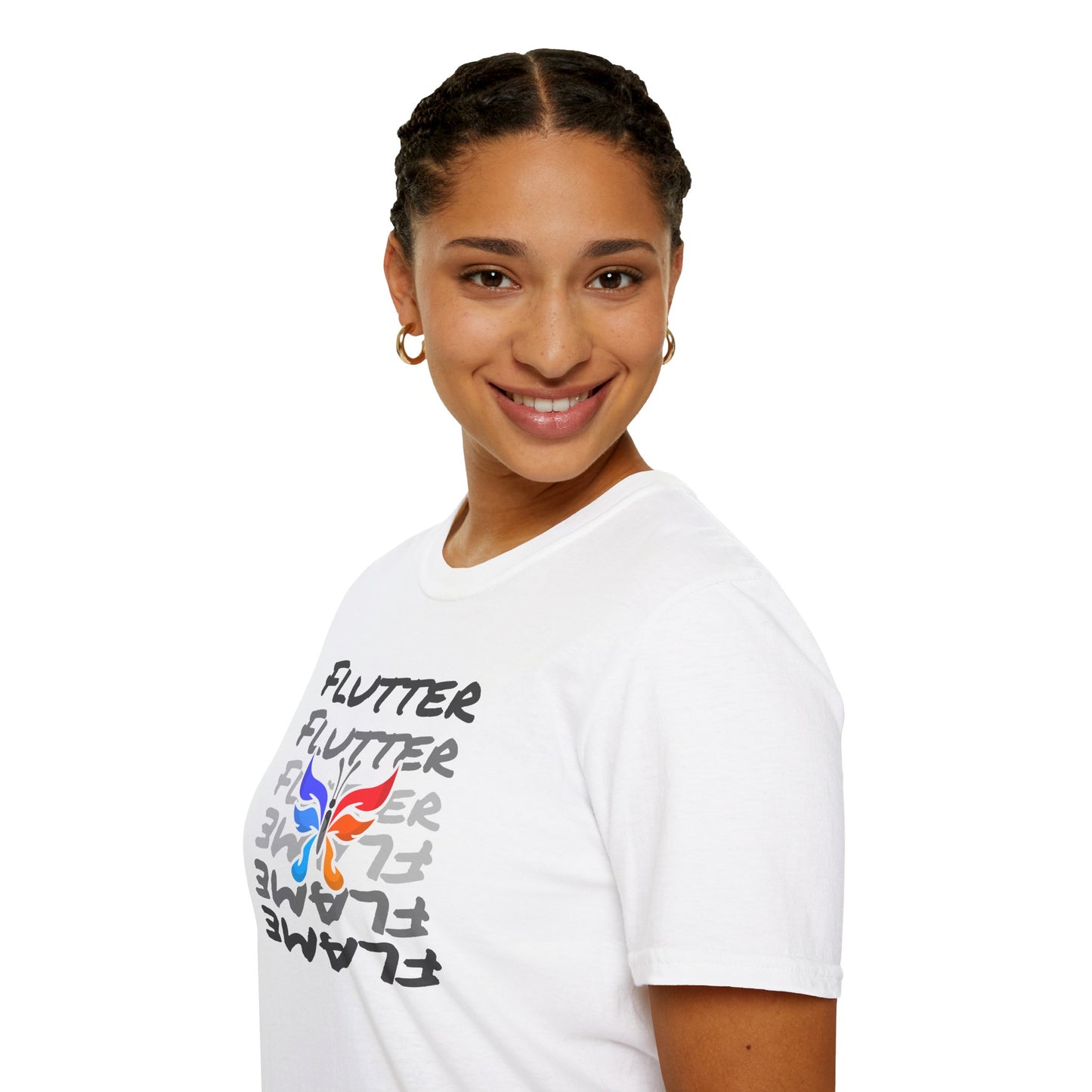 Flutter & Flame Up/Down Soft Tee - Unisex Butterfly T-Shirt