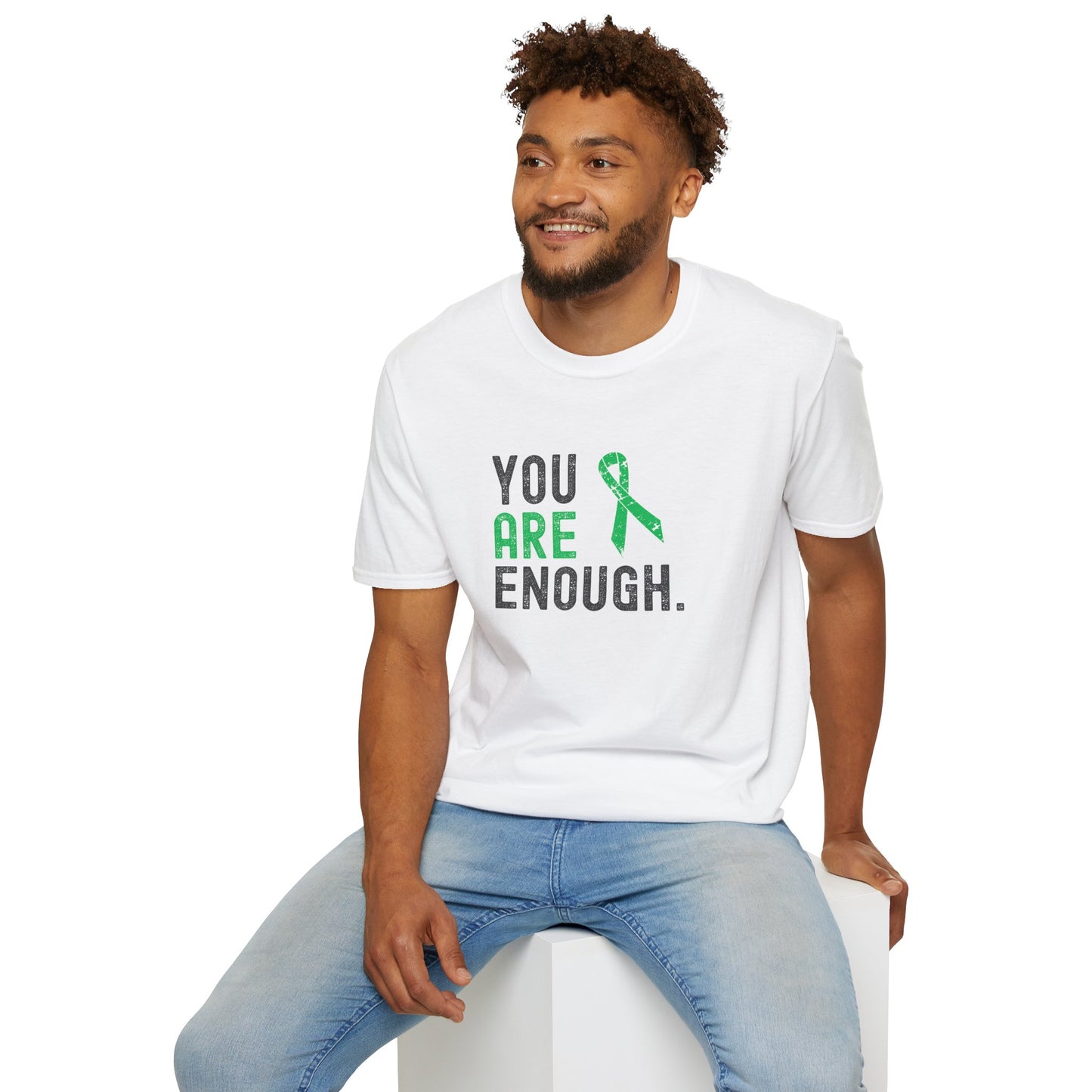 You Are Enough Green Ribbon Soft Tee - Unisex Awareness T-Shirt