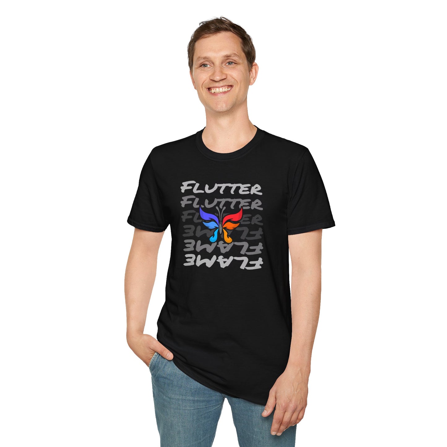 Flutter & Flame Up/Down Soft Tee - Unisex Butterfly T-Shirt