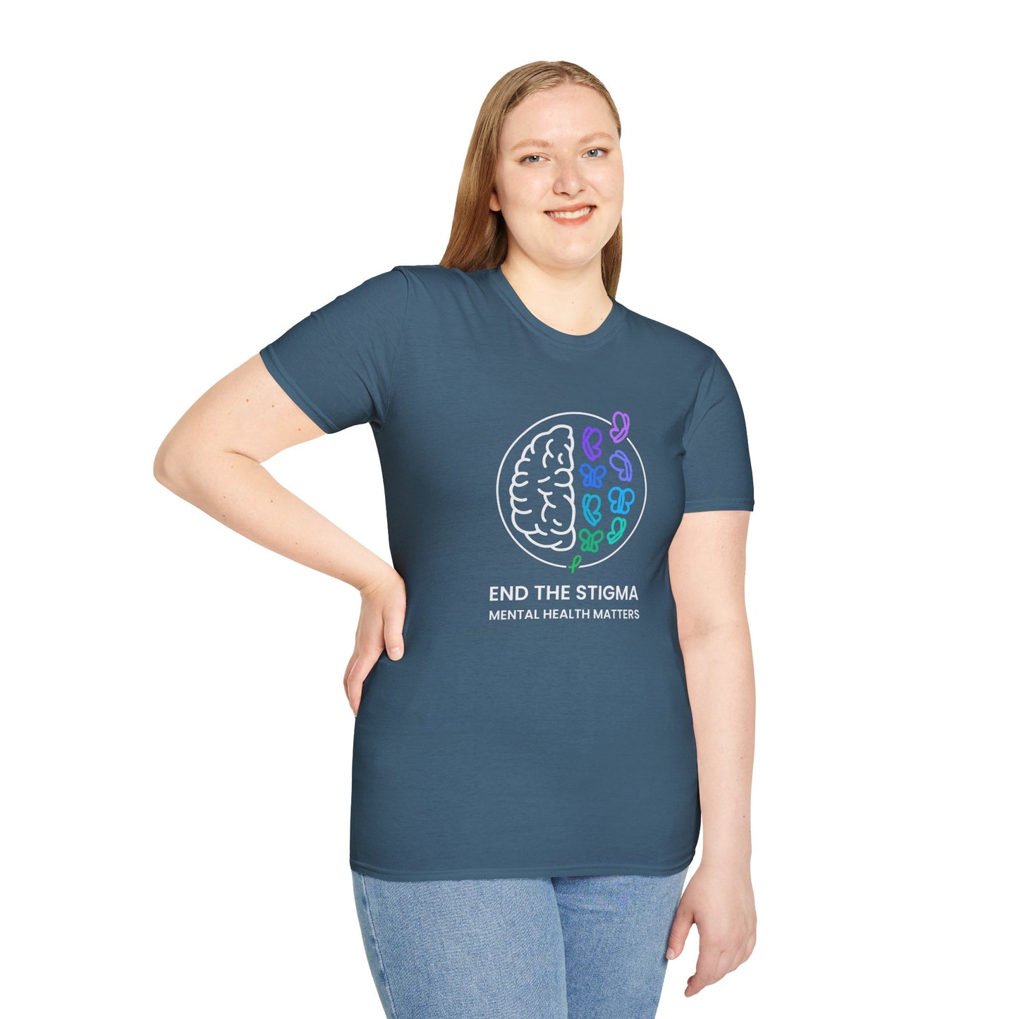 End The Stigma Mental Health Matters Soft Tee - Unisex Awareness T-Shirt
