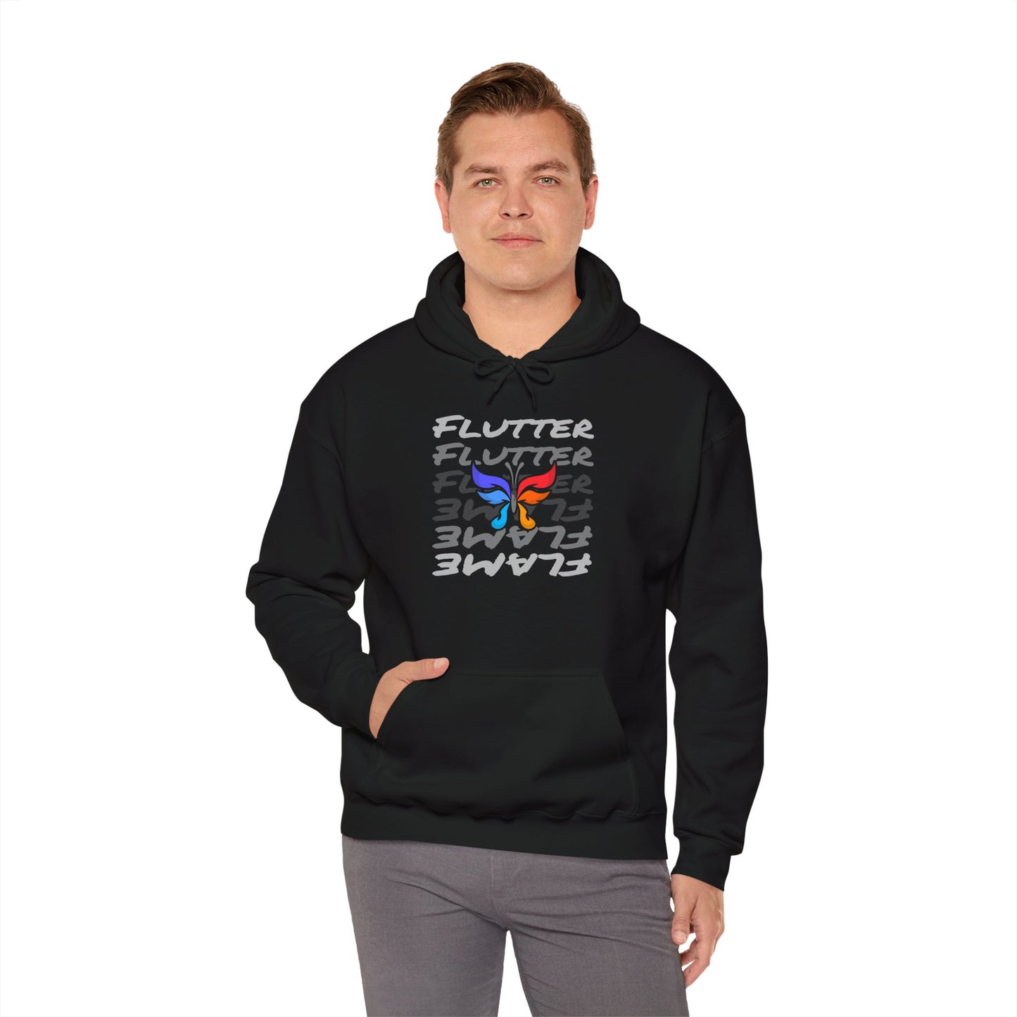 Flutter & Flame Up/Down Hoodie - Unisex Butterfly Hooded Sweatshirt