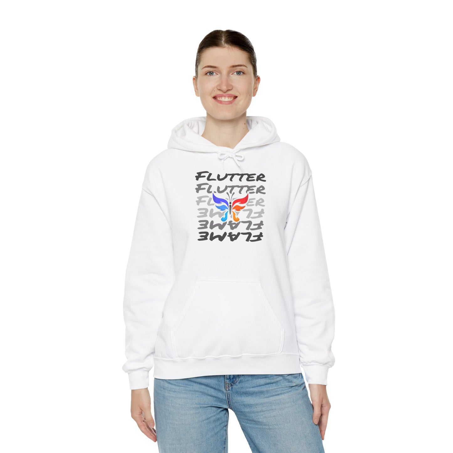 Flutter & Flame Up/Down Hoodie - Unisex Butterfly Hooded Sweatshirt